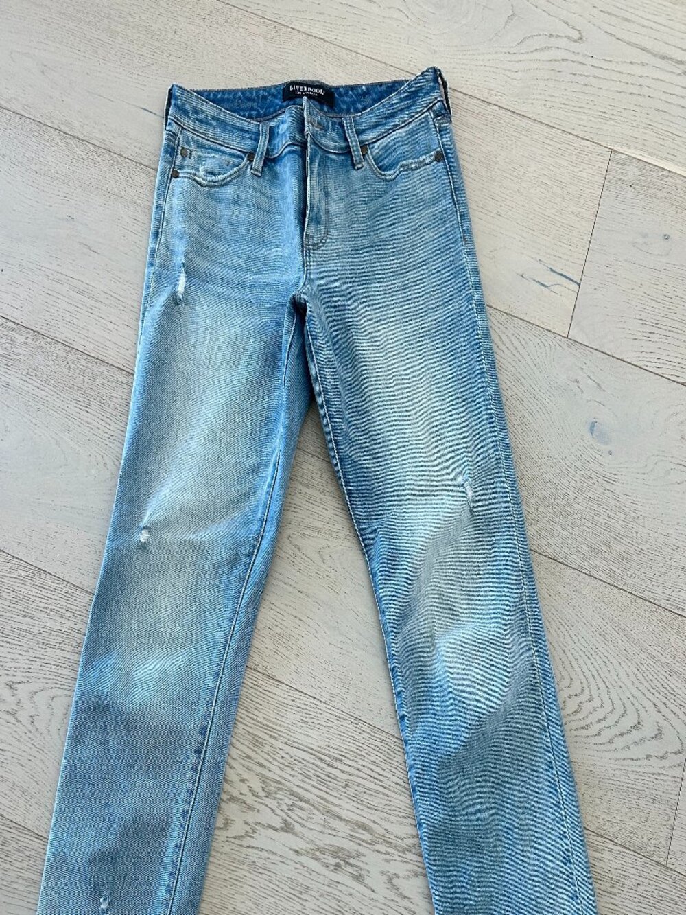 Liverpool Crop Jeans Straight Raw Hem